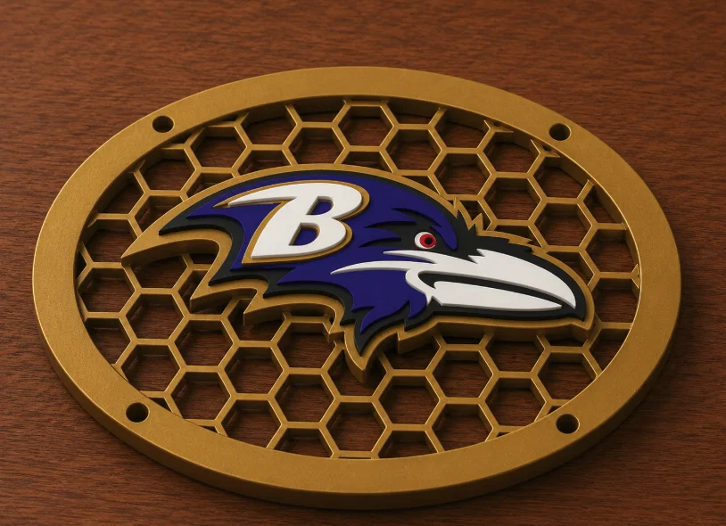 Mặt che loa 6x9 Baltimore Ravens - Phụ kiện in 3D độc đáo cho dàn âm thanh - Image 1