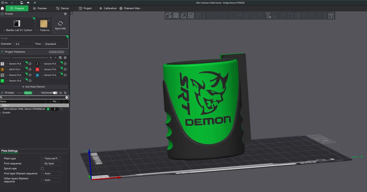 Mini Coleman Chiller Koozie - Chủ đề Dodge SRT Demon - Image 3