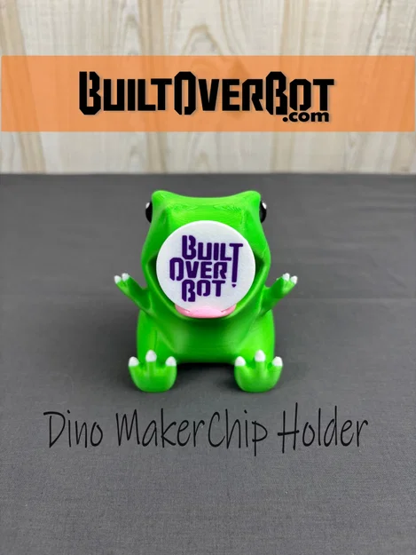 Dino MakerChip Holder - Mô hình khủng long giữ thẻ bài in 3D siêu cute - Image 1