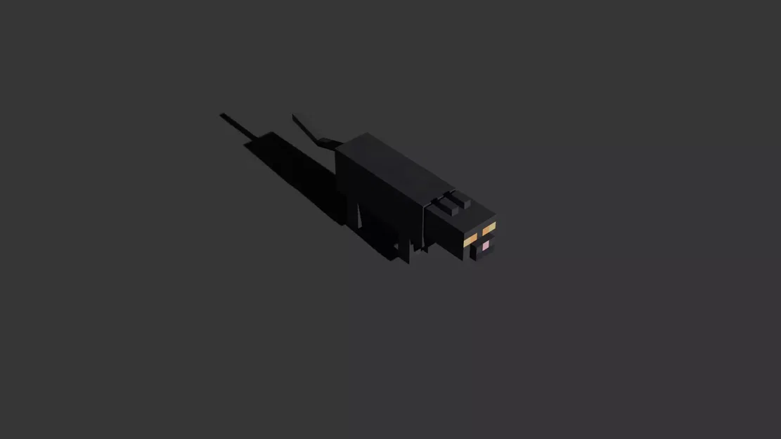Mô hình 3D Mèo Đen Cách Điệu - Lấy cảm hứng từ Minecraft - Image 4
