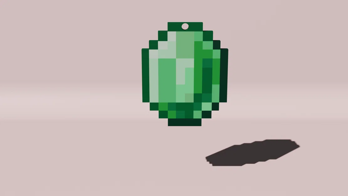 Mô hình 3D Viên Ngọc Lục Bảo Cách Điệu - Lấy Cảm Hứng Từ Minecraft - Image 1
