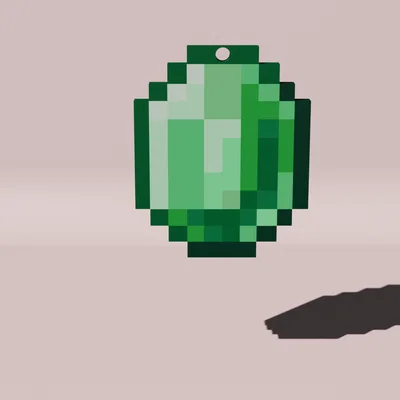 Mô hình 3D Viên Ngọc Lục Bảo Cách Điệu - Lấy Cảm Hứng Từ Minecraft