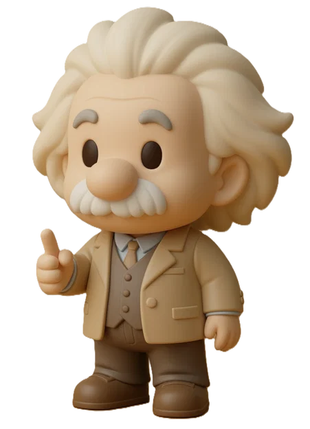 Mô hình 3D Albert Einstein phong cách chibi dễ thương cho bàn làm việc - Image 1