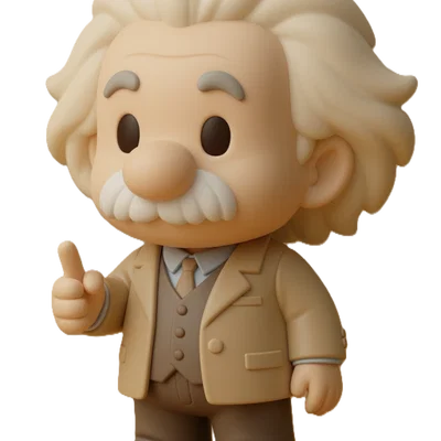 Mô hình 3D Albert Einstein phong cách chibi dễ thương cho bàn làm việc