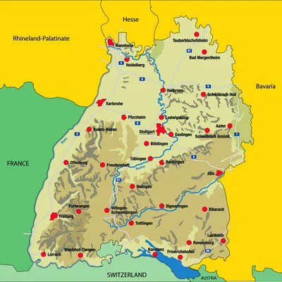 Bản đồ linh hoạt (Flexi Map) bang Baden-Württemberg