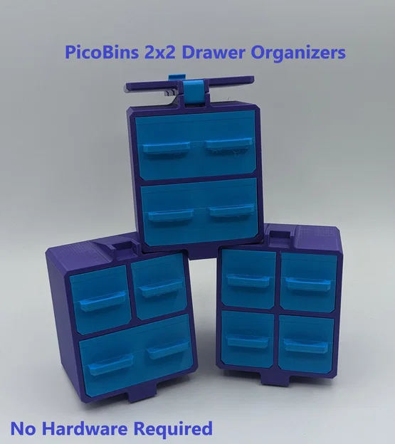 PicoBins 2x2: Khay đựng đồ ngăn kéo di động, module không cần ốc vít - Image 1