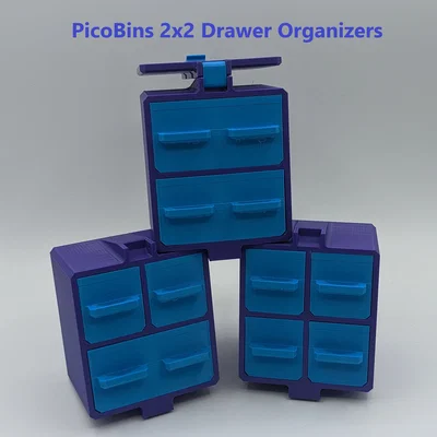 PicoBins 2x2: Khay đựng đồ ngăn kéo di động, module không cần ốc vít