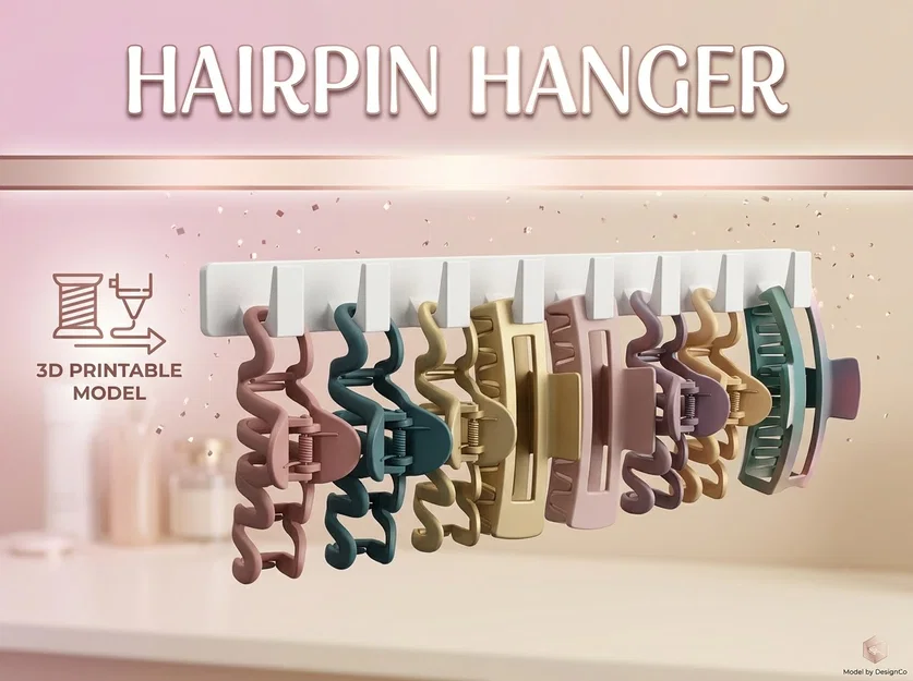 Thanh treo kẹp tóc Hairpin Hanger 3D - Giải pháp sắp xếp phụ kiện gọn gàng - Image 1