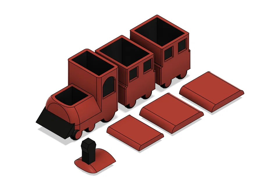 Mô hình tàu hỏa lưu trữ đồ dùng để bàn Modular Box Train Storage - Image 1