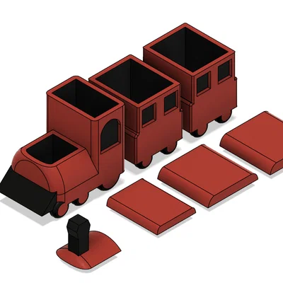 Mô hình tàu hỏa lưu trữ đồ dùng để bàn Modular Box Train Storage