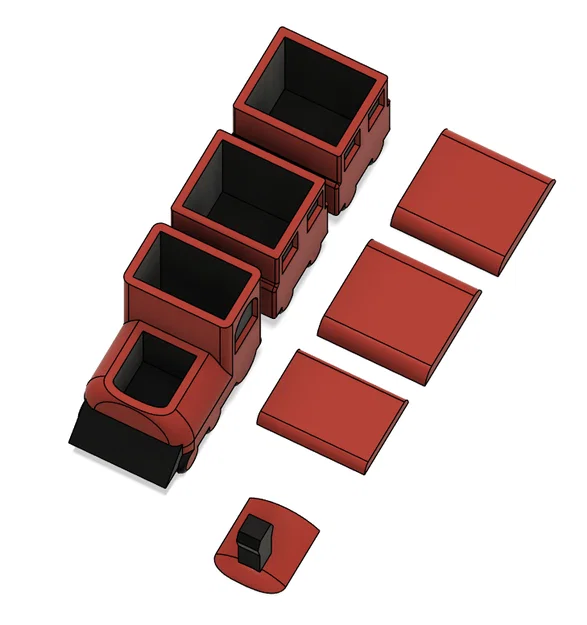 Mô hình tàu hỏa lưu trữ đồ dùng để bàn Modular Box Train Storage - Image 2