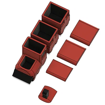 Mô hình tàu hỏa lưu trữ đồ dùng để bàn Modular Box Train Storage