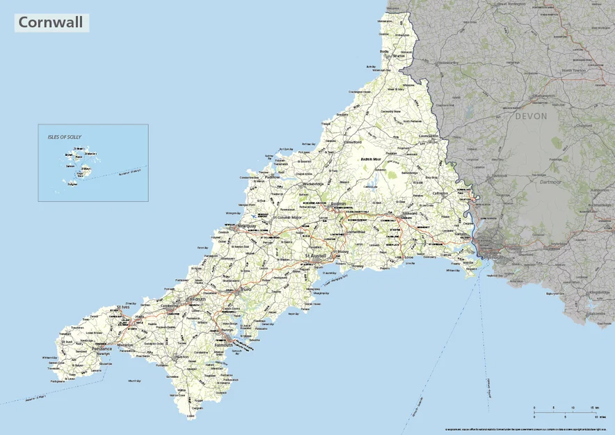 Bản đồ linh hoạt Cornwall (Cornwall Flexi Map) - Image 2