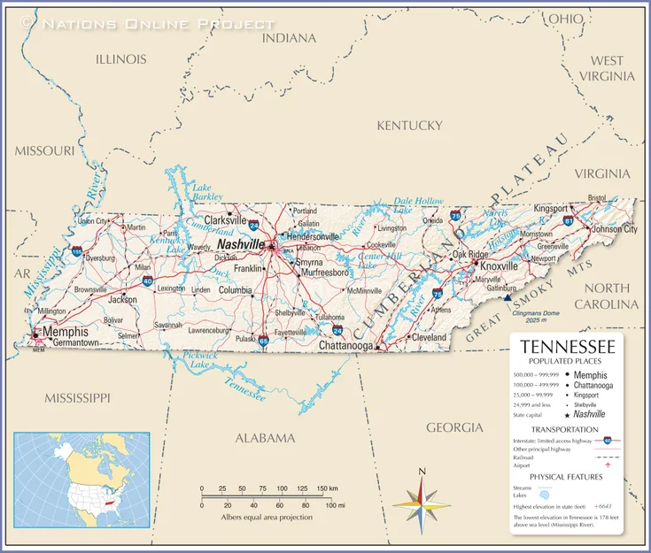 Bản đồ linh hoạt Tennessee (Tennessee Flexi Map) - Image 2