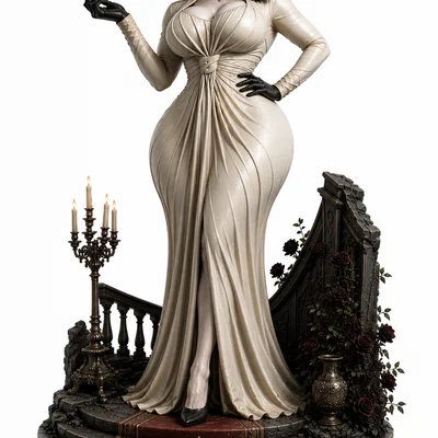 Tượng Fan Art Lady Dimitrescu – Mô hình Diorama Ma cà rồng Gothic