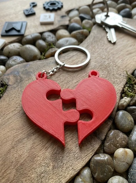 Móc khóa trái tim ghép hình Puzzle (Cuore Puzzle) in 3D xinh xắn - Image 1