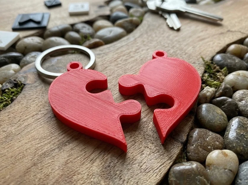 Móc khóa trái tim ghép hình Puzzle (Cuore Puzzle) in 3D xinh xắn - Image 2