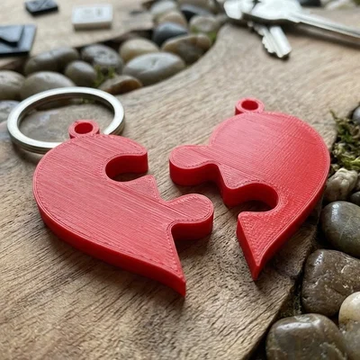 Móc khóa trái tim ghép hình Puzzle (Cuore Puzzle) in 3D xinh xắn