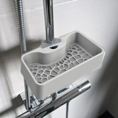 Kệ Để Đồ Phòng Tắm Họa Tiết Voronoi (Gắn Thanh Treo Vòi Sen)