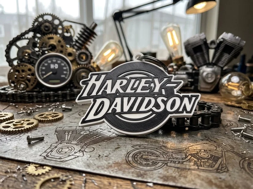 Móc khóa Harley-Davidson (HD) in 3D phong cách mạnh mẽ - Image 1