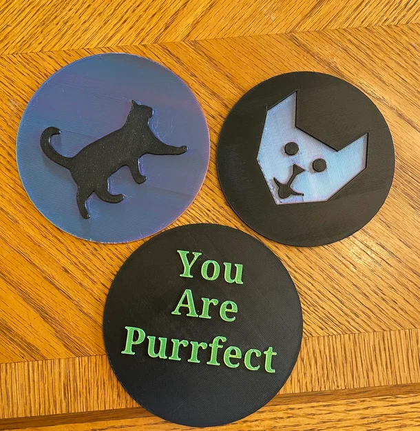 Bộ đế lót ly chủ đề mèo (Cat Theme Coaster Pack) - Image 2