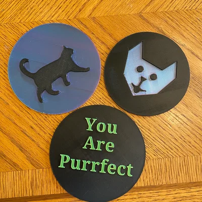 Bộ đế lót ly chủ đề mèo (Cat Theme Coaster Pack)