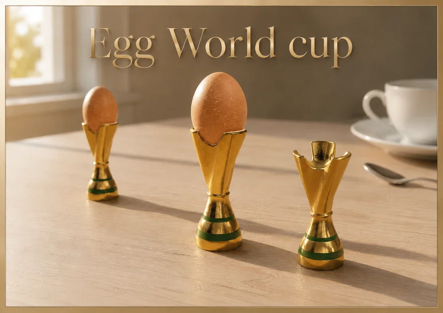 Giá đỡ trứng 3D thiết kế mô phỏng cúp bóng đá World Cup độc đáo - Image 1