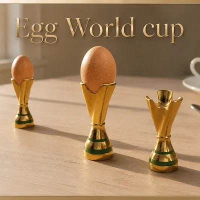 Giá đỡ trứng 3D thiết kế mô phỏng cúp bóng đá World Cup độc đáo