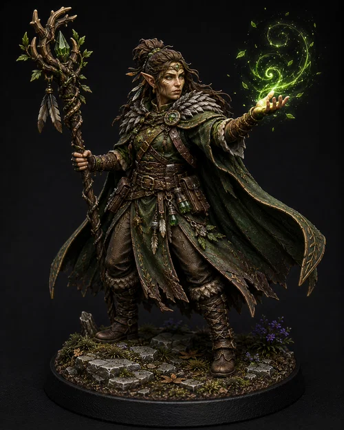 Mô hình Druid Wood Elf tinh xảo cho game thủ Dungeons & Dragons - Image 1