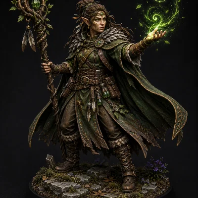 Mô hình Druid Wood Elf tinh xảo cho game thủ Dungeons & Dragons