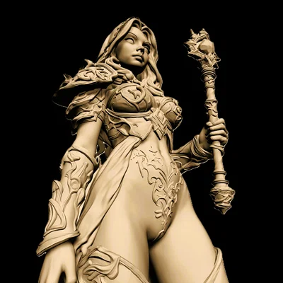 Mô hình STL Holy Priestess | Tượng Nữ Tu Fantasy | Mô hình Resin chi tiết cao