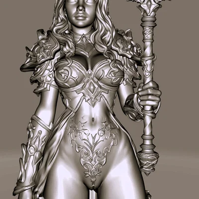 Mô hình STL Holy Priestess | Tượng Nữ Tu Fantasy | Mô hình Resin chi tiết cao