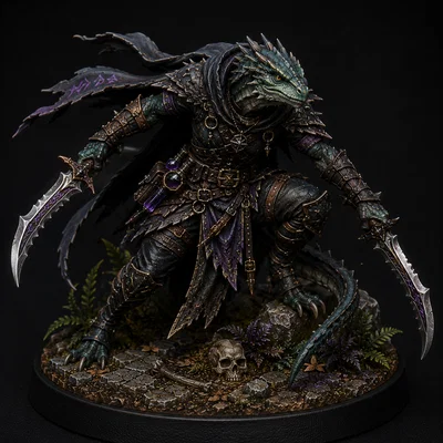 Mô hình Rogue Lizardfolk 3D in resin cực chi tiết cho DnD