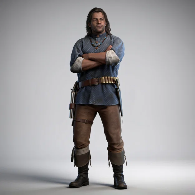 Mô hình 3D nhân vật Charles Smith (RDR2) tỉ lệ 1:24 - Image 1