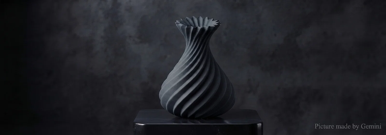 Bình hoa xoắn ốc hiện đại (Elegante spiralförmige Vase) - In 3D siêu đẹp - Image 1