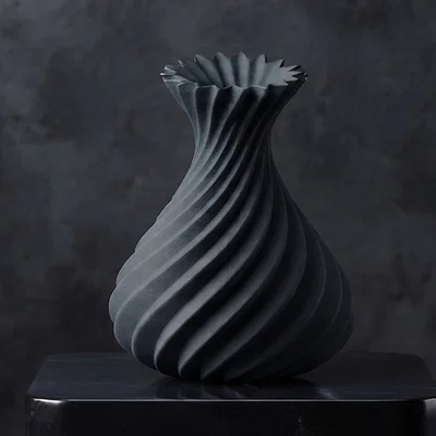 Bình hoa xoắn ốc hiện đại (Elegante spiralförmige Vase) - In 3D siêu đẹp