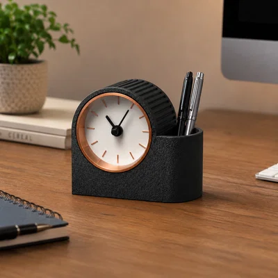 Đồng Hồ Để Bàn Japandi (JUMU) / Phụ Kiện Decor Văn Phòng Hiện Đại