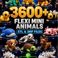 Bộ sưu tập file STL & 3MF thú Flexi Mini có khớp nối, móc khóa - Thumbnail 1