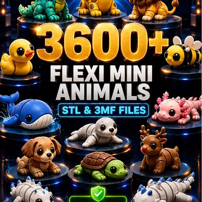 Bộ sưu tập file STL & 3MF thú Flexi Mini có khớp nối, móc khóa