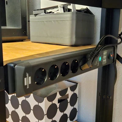 Ngàm gắn ổ cắm Brennenstuhl vào kệ IKEA BROR