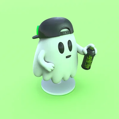 Mô hình 3D nhân vật Feid Ghost - Phụ kiện trang trí âm nhạc