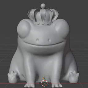 Mô hình 3D Vua Ếch King Fred dễ thương để bàn