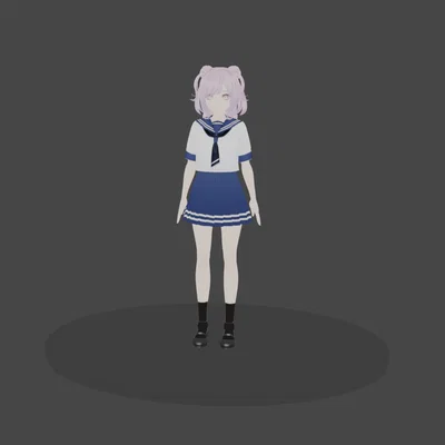 Mô hình 3D Cute Anime Schoolgirl - Figure nữ sinh cực đáng yêu