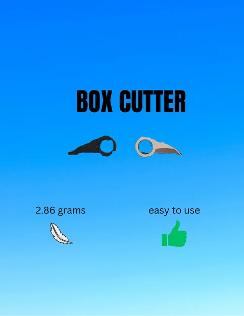 Dao rọc giấy Karambit siêu nhẹ - Mẫu in 3D tiện dụng - Image 1