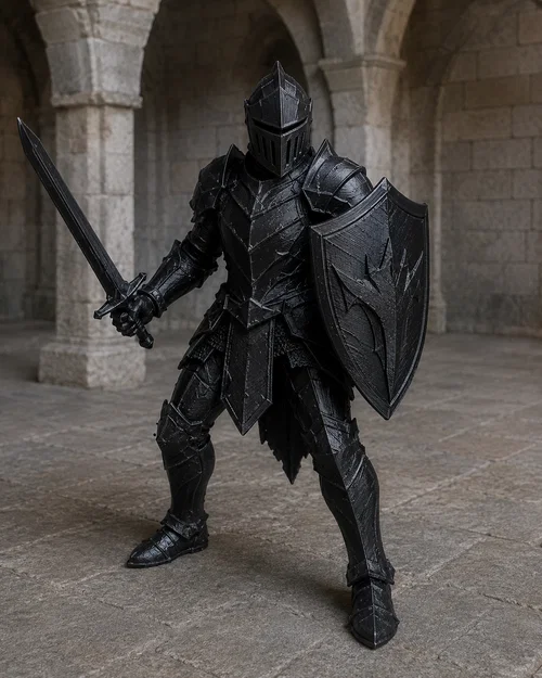Mô hình Hiệp sĩ đen Black Knight in 3D cực ngầu cho người chơi RPG - Image 1