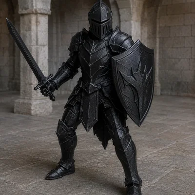 Mô hình Hiệp sĩ đen Black Knight in 3D cực ngầu cho người chơi RPG
