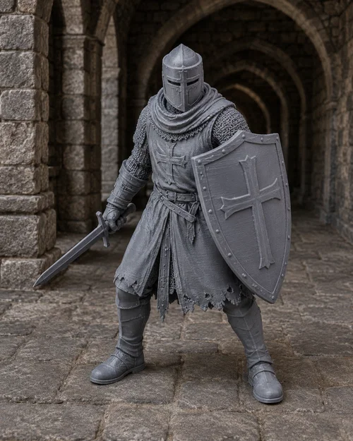 Mô hình hiệp sĩ Crusader (Kreuzritter) in 3D cực chi tiết - Image 1