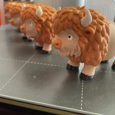 Mô hình chú bò Bison dễ thương in 3D (Cute Bison Figure - MMU3)
