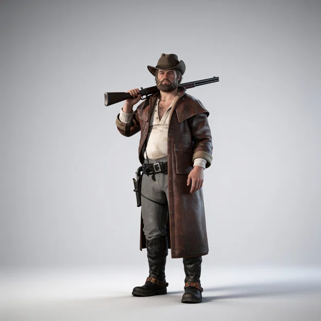 Mô hình 3D nhân vật Bill Williamson từ Red Dead Redemption 2 - Image 1