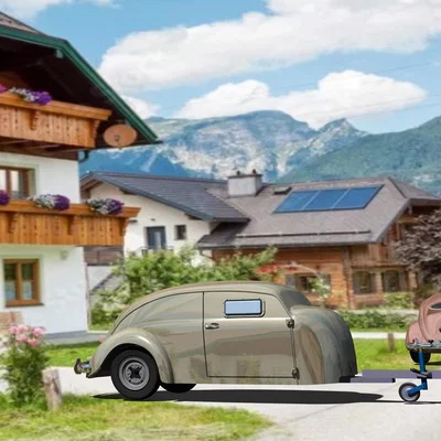 Mô hình xe camping trailer phong cách VW Beetle